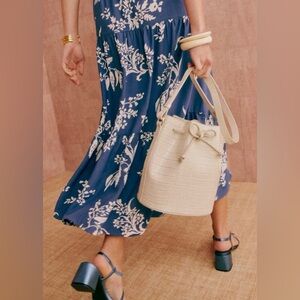 Sezane White crocodile Farrow Bag.